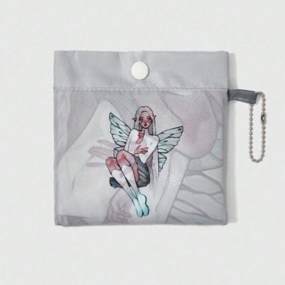 Shopping Tote Romwe Fairie Angel Ann the Rosee with Storage Bag Reusable - Picture 2 of 2
